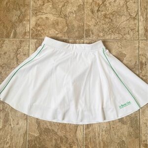 Zara White Skater Skirt with Green Trim
